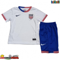 Camisa de Futebol Estados Unidos Equipamento Principal Infantil Copa America 2024 Manga Curta (+ Calças curtas)